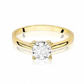 Pierścionek W0447 Diament Laboratoryjny 0,20ct żółte złoto