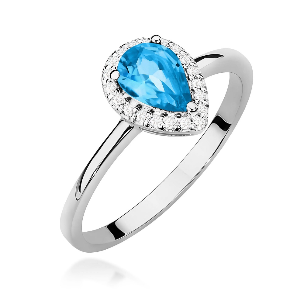 Pierścionek W0455 Topaz Swiss 0,90ct białe złoto