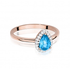 Pierścionek W0455 Topaz Swiss 0,90ct różowe złoto