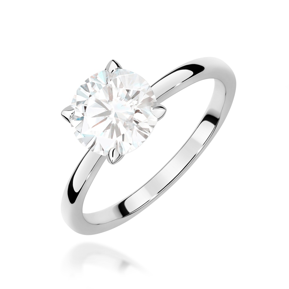 Pierścionek W0687 Diament Laboratoryjny 1,50ct białe złoto