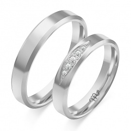 Złote Obrączki 4mm z Fazą i Brylantami pr.585