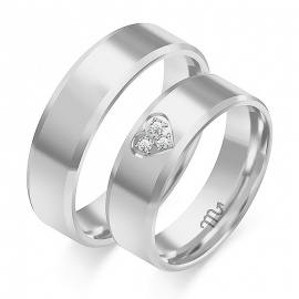 Złote Obrączki 6mm z Fazą i Brylantami pr.585
