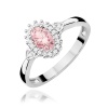 Pierścionek W0312 Diament laboratoryjny różowy 0,50ct białe złoto