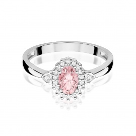 Pierścionek W0312 Diament laboratoryjny różowy 0,50ct białe złoto