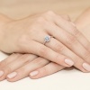 Pierścionek W0312 Diament laboratoryjny niebieski 0,50ct różowe złoto