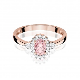 Pierścionek W0312 Diament laboratoryjny różowy 0,50ct różowe złoto