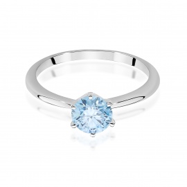 Pierścionek W0553 Diament Laboratoryjny niebieski 1,00ct białe złoto