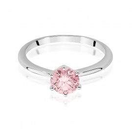 Pierścionek W0553 Diament Laboratoryjny różowy 1,00ct białe złoto