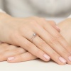 Pierścionek W0553 Diament Laboratoryjny niebieski 0,50ct różowe złoto