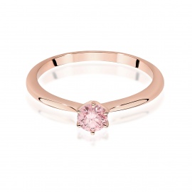 Pierścionek W0553 Diament Laboratoryjny różowy 0,50ct różowe złoto