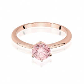 Pierścionek W0553 Diament Laboratoryjny różowy 1,00ct różowe złoto