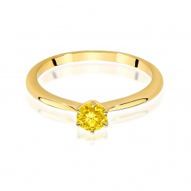 Pierścionek W0553 Diament Laboratoryjny żółty 0,50ct żółte złoto