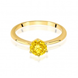 Pierścionek W0553 Diament Laboratoryjny żółty 1,00ct żółte złoto