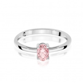 Pierścionek W0685 Diament laboratoryjny różowy 0,50ct białe złoto