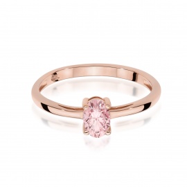 Pierścionek W0685 Diament laboratoryjny różowy 0,50ct różowe złoto