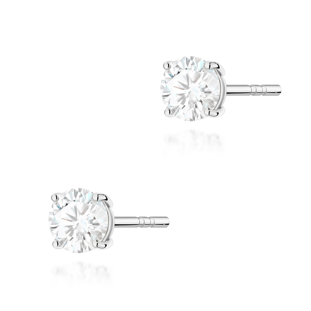 Kolczyki K0583 Diament Laboratoryjny 2 x 0.50ct białe złoto