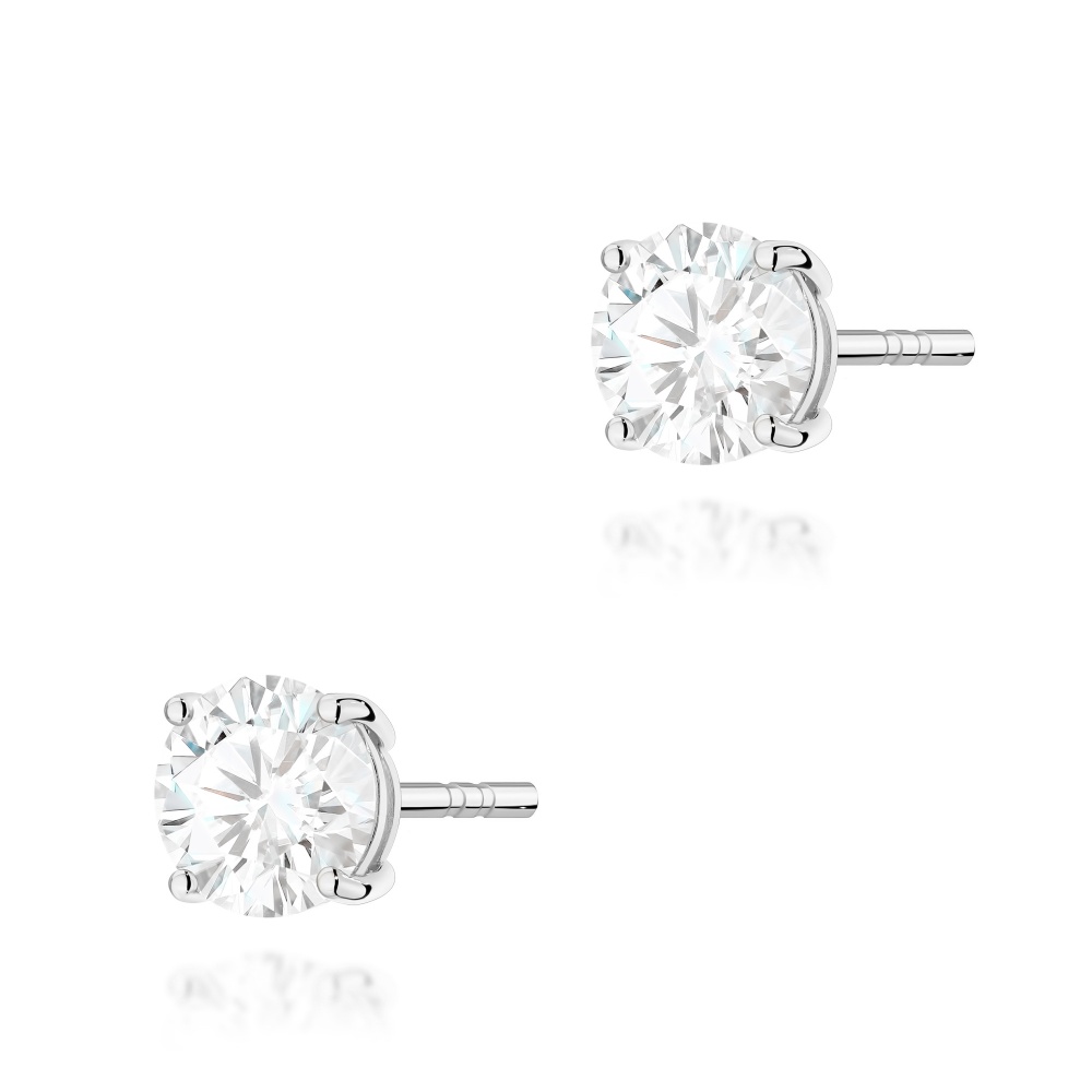 Kolczyki K0583 Diament Laboratoryjny 2 x 1.00ct białe złoto