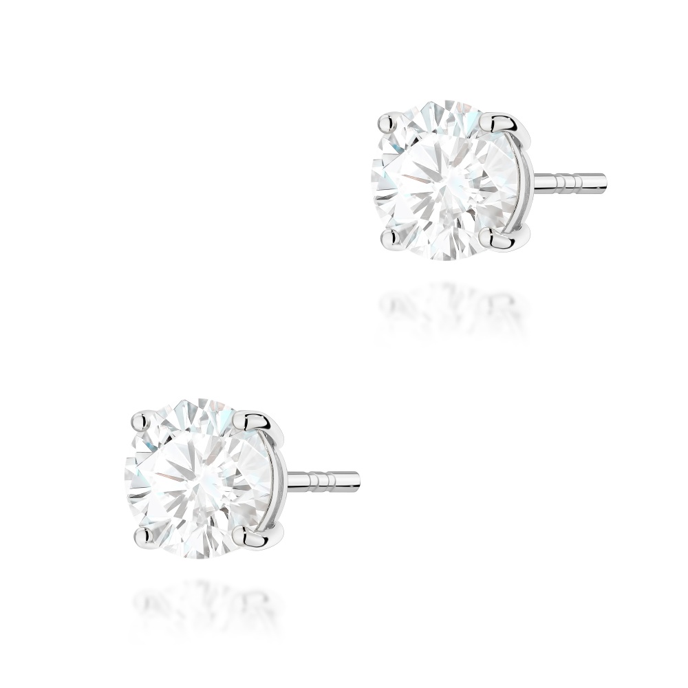 Kolczyki K0583 Diament Laboratoryjny 2 x 1.50ct białe złoto
