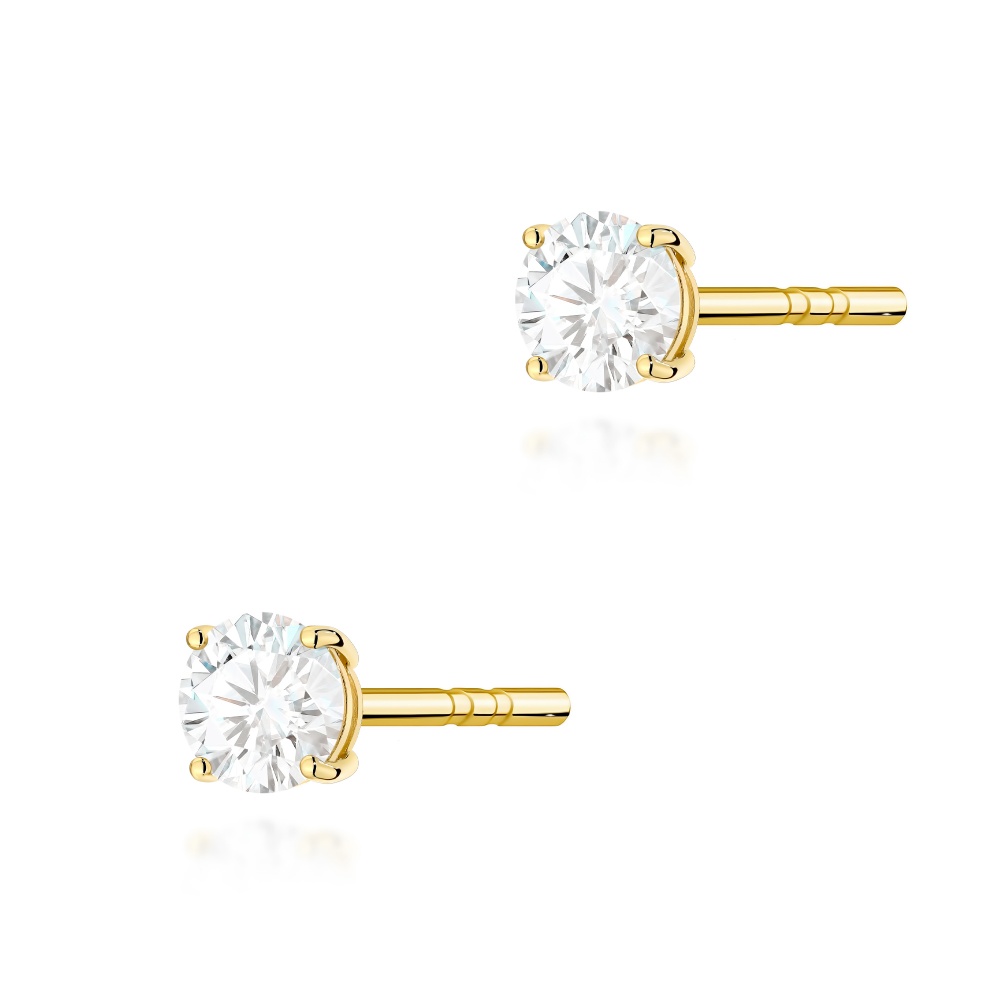 Kolczyki K0583 Diament 2 x 0.15ct żółte złoto