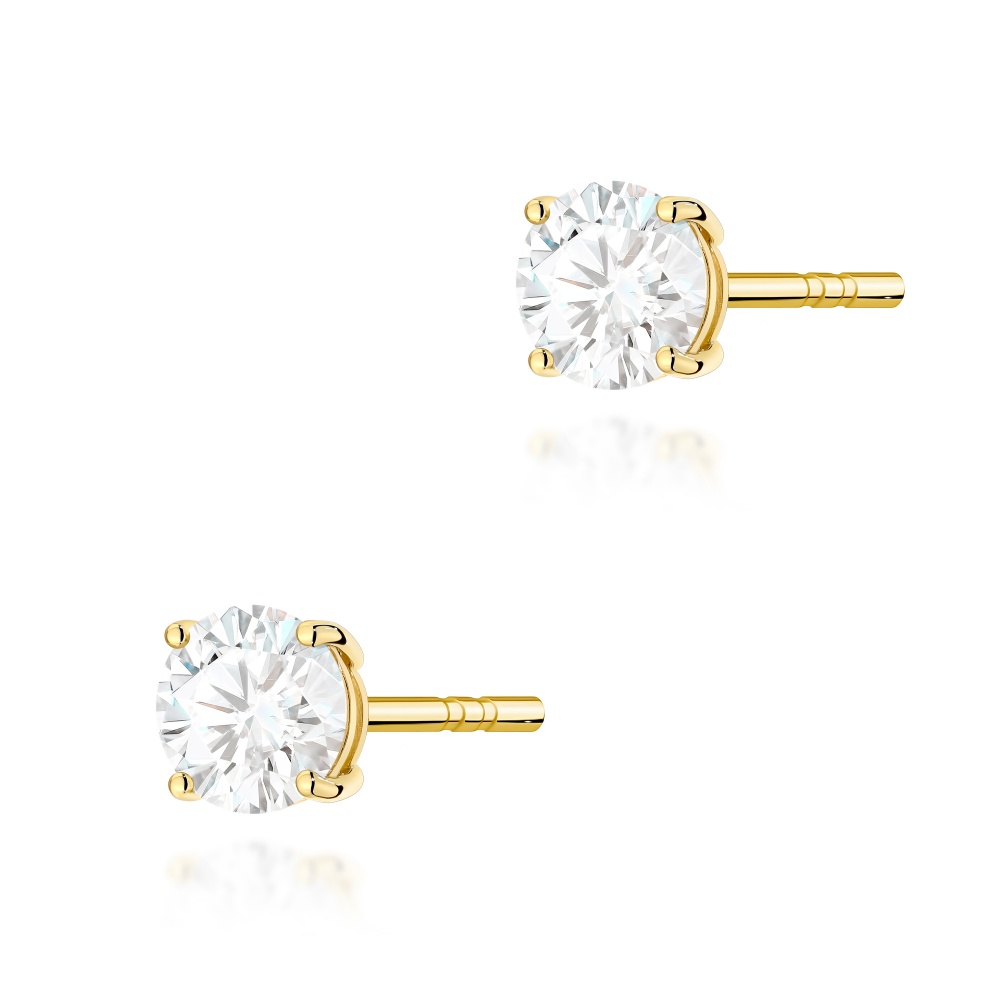 Kolczyki K0583 Diament 2 x 0.50ct żółte złoto
