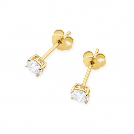 Kolczyki K0583 Diament 2 x 0.50ct żółte złoto