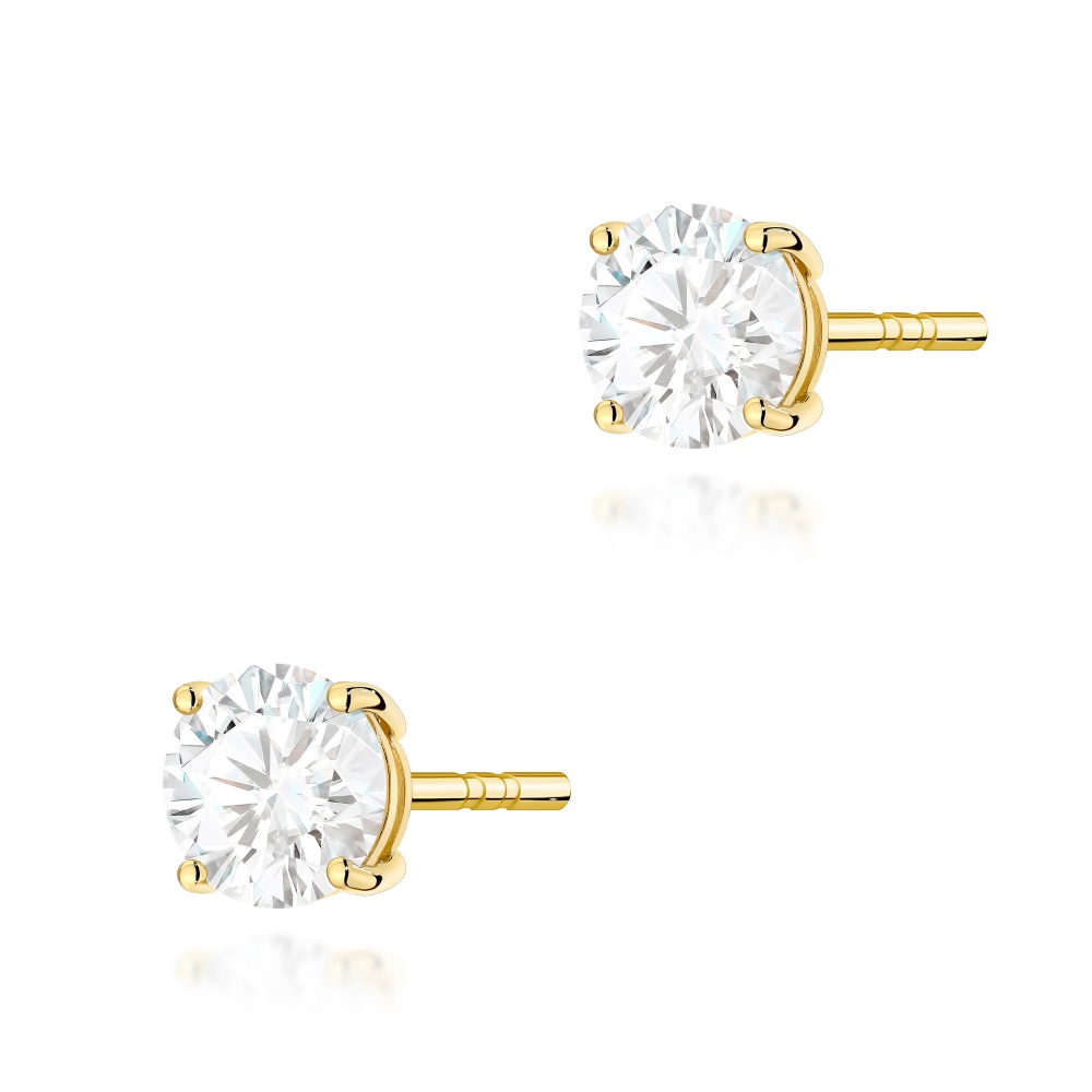 Kolczyki K0583 Diament 2 x 0.70ct żółte złoto