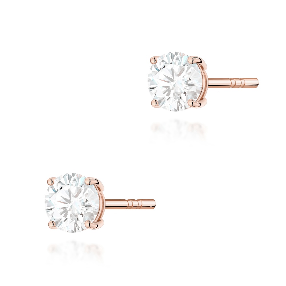 Kolczyki K0583 Diament 2 x 0.50ct różowe złoto