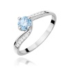 Pierścionek W0084 Diament Laboratoryjny niebieski 0,50ct białe złoto