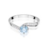 Pierścionek W0084 Diament Laboratoryjny niebieski 0,50ct białe złoto