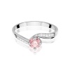 Pierścionek W0084 Diament Laboratoryjny różowy 0,50ct białe złoto