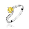 Pierścionek W0084 Diament Laboratoryjny żółty 0,50ct białe złoto