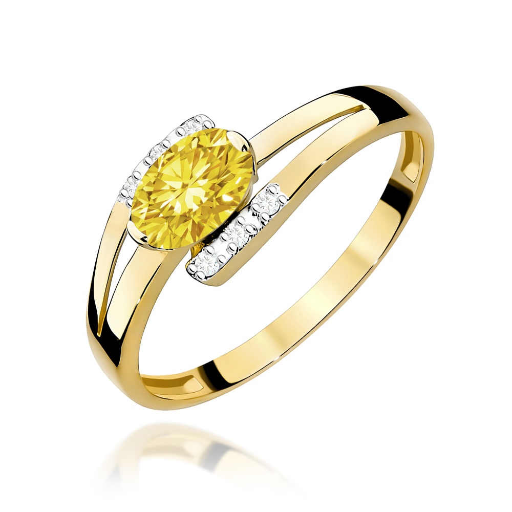 Pierścionek W0119 Diament Laboratoryjny żółty 0,50ct żółte złoto