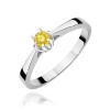 Pierścionek W0295 Diament Laboratoryjny żółty 0,15ct białe złoto