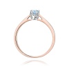 Pierścionek W0295 Diament Laboratoryjny niebieski 0,15ct różowe złoto