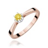 Pierścionek W0295 Diament Laboratoryjny żółty 0,15ct różowe złoto