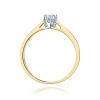 Pierścionek W0295 Diament Laboratoryjny niebieski 0,15ct żółte złoto
