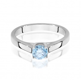 Pierścionek W0544 Diament Laboratoryjny niebieski 0,50ct białe złoto
