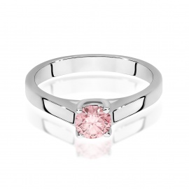 Pierścionek W0544 Diament Laboratoryjny różowy 0,50ct białe złoto