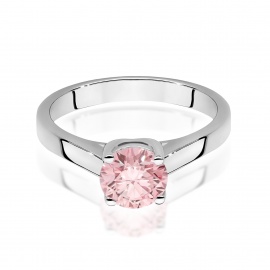 Pierścionek W0544 Diament Laboratoryjny różowy 1,00ct białe złoto