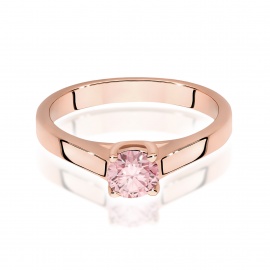Pierścionek W0544 Diament Laboratoryjny różowy 0,50ct różowe złoto