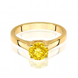 Pierścionek W0544 Diament Laboratoryjny żółty 1,00ct żółte złoto