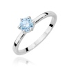 Pierścionek W0535 Diament Laboratoryjny niebieski 0,50ct białe złoto