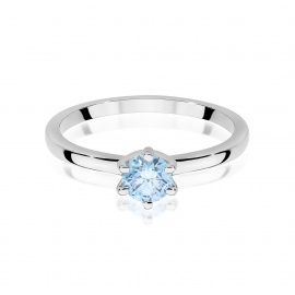 Pierścionek W0535 Diament Laboratoryjny niebieski 0,50ct białe złoto