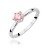 Pierścionek W0535 Diament Laboratoryjny różowy 0,50ct białe złoto