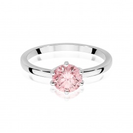 Pierścionek W0535 Diament Laboratoryjny różowy 1,00ct białe złoto