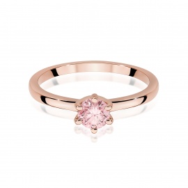 Pierścionek W0535 Diament Laboratoryjny różowy 0,50ct różowe złoto