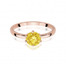 Pierścionek W0535 Diament Laboratoryjny żółty 1,00ct różowe złoto