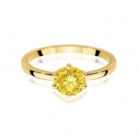 Pierścionek W0535 Diament Laboratoryjny żółty 1,00ct żółte złoto