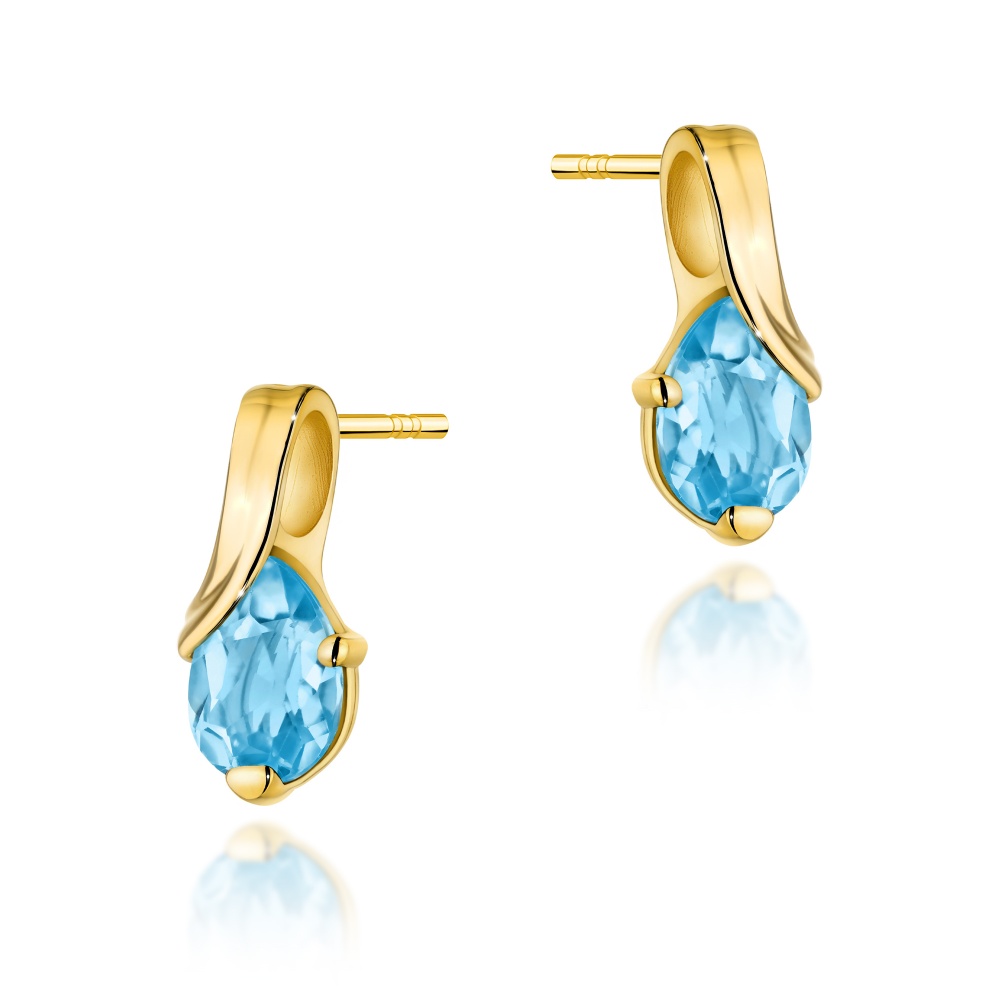 Kolczyki K0578 Topaz 2 x 0.90ct żółte złoto