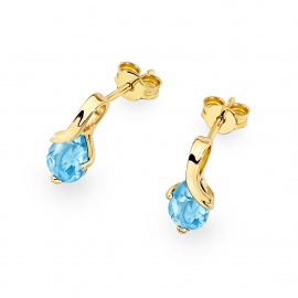 Kolczyki K0578 Topaz 2 x 0.90ct żółte złoto
